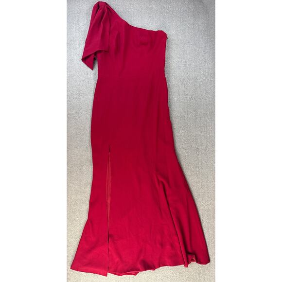 Dress the Population Formal Dress Georgina Gown Maxi One Shoulder Red Size XL - Picture 3 of 12